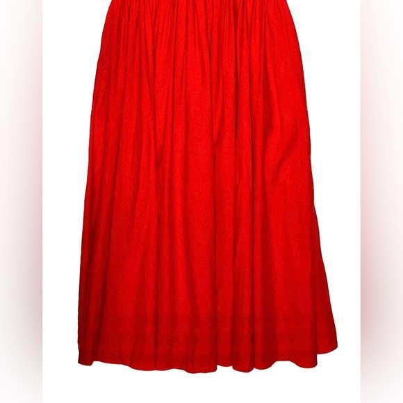 NEW Madewell Red Textured V-Neck Valentine’s Day Midi Dress with Pockets, Medium - Picture 11 of 15